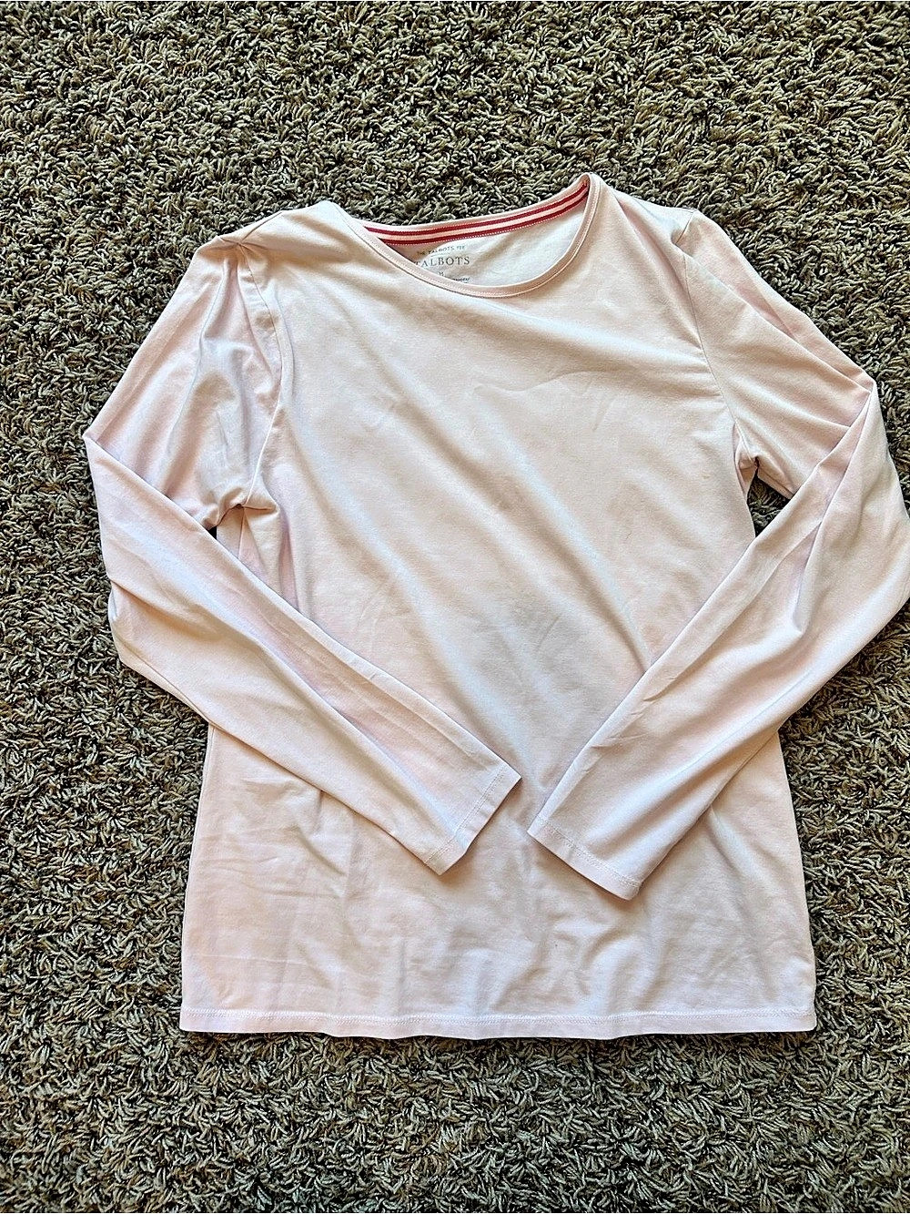 Talbots Long Sleeve Tee in Pink Size Medium
